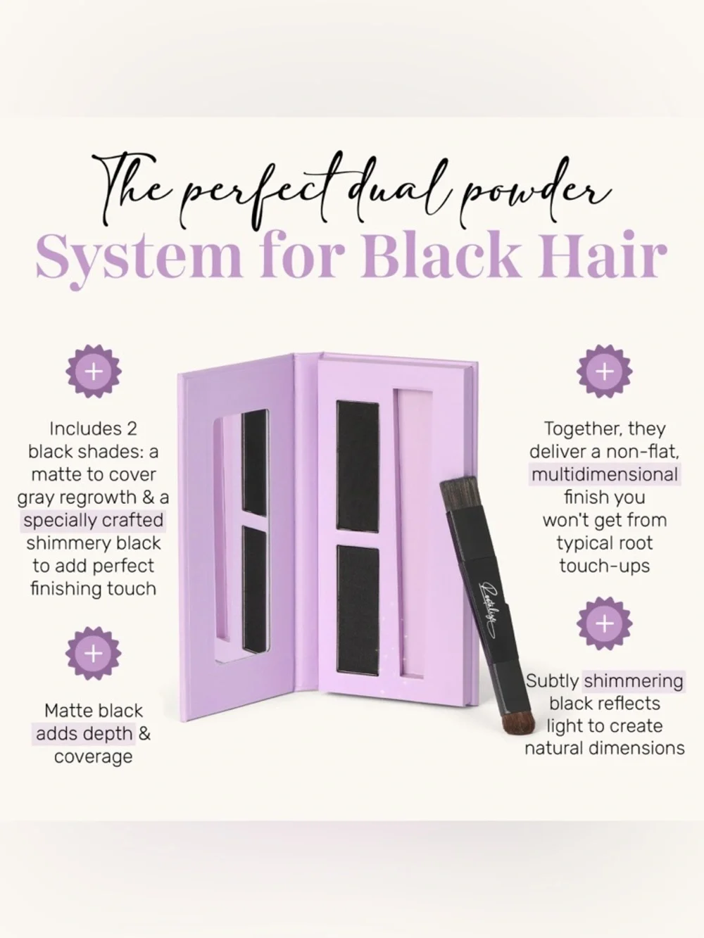 Rootalize - Black Root Touch Up Powder for Gray Hair - 2 Blendable Shades
